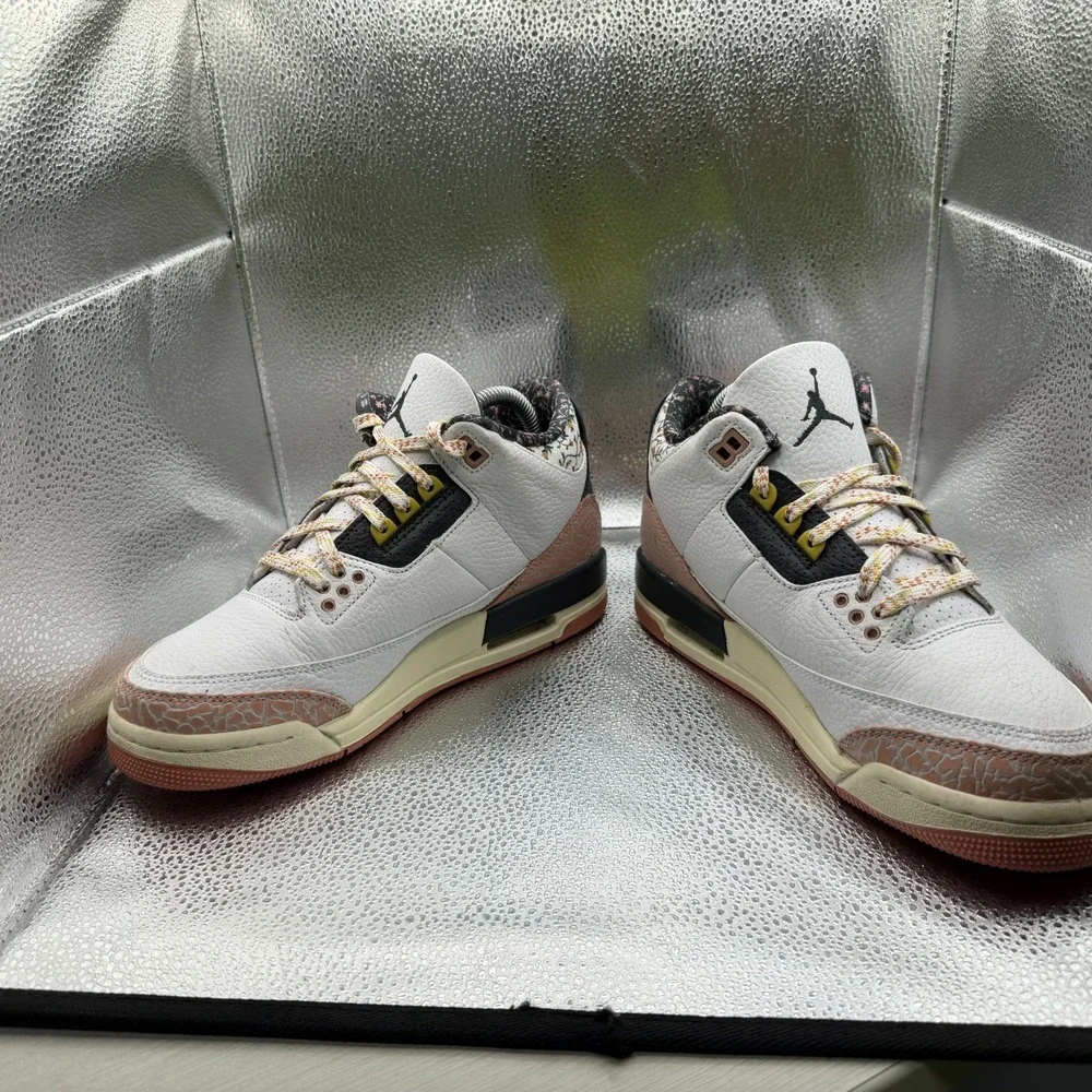 Size 6.5Y‎ Air Jordan 3 Retro Gs White Kids Lace-Up Athletic Shoes 441140-100